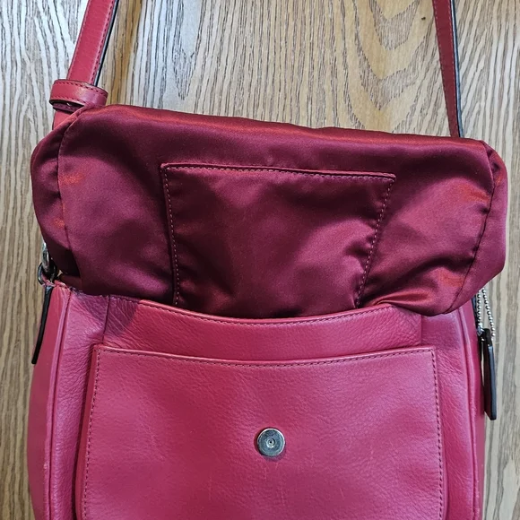 Coach Leather Crossbody Bag, Taylor Mini Flap Berry/Pink - Picture 6 of 8
